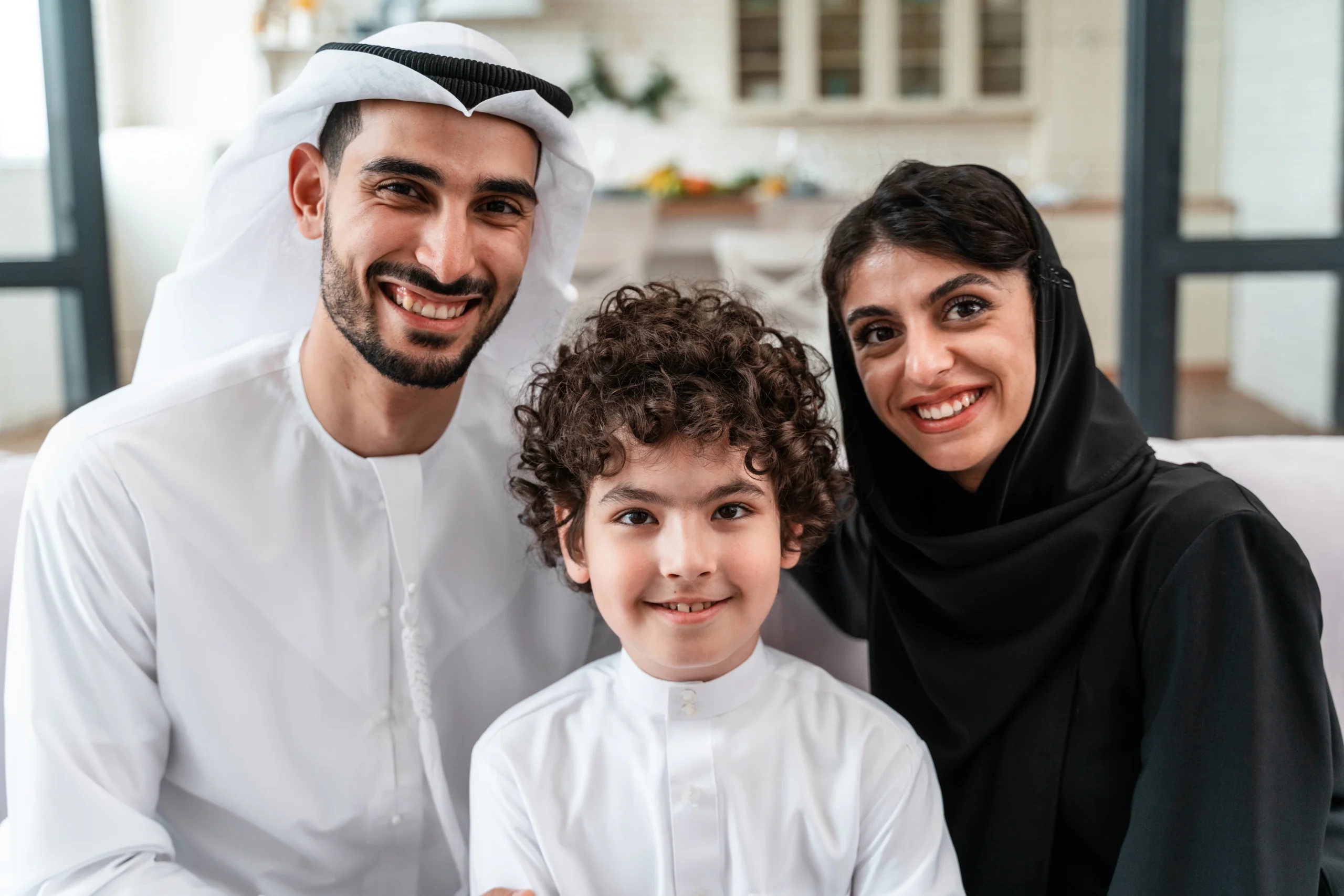 happy-family-spending-time-together-arabian-parents-their-son-playing-making-different-activities-home